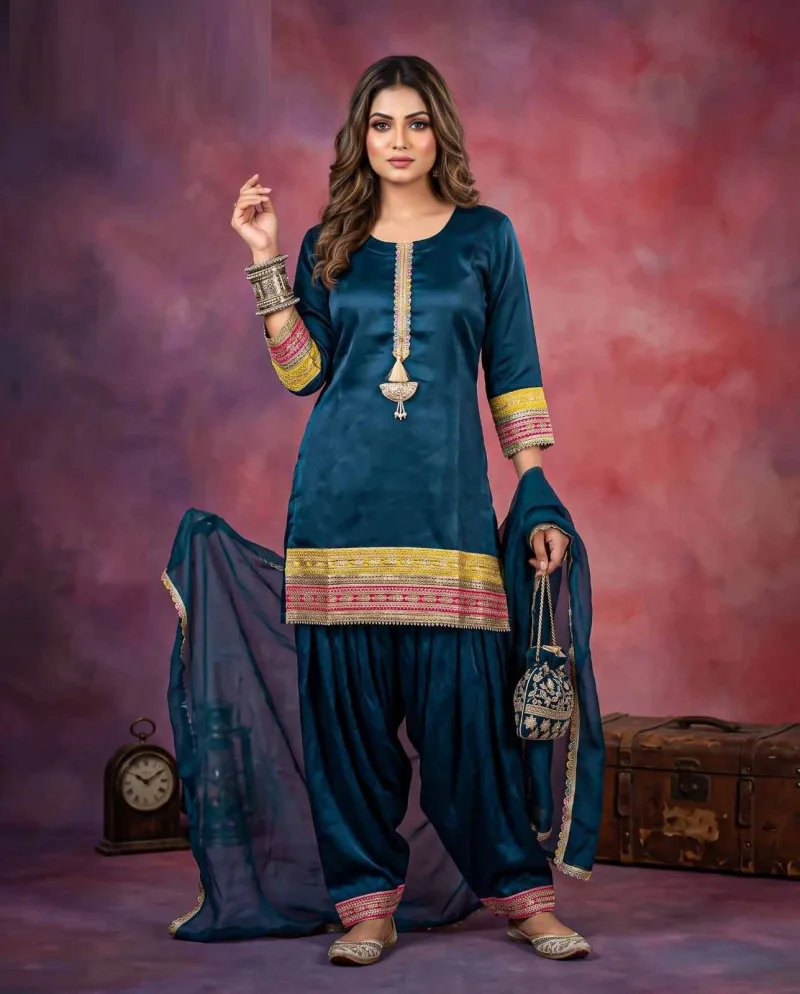 K 1328 By Naisha Roman Glass Gota Patti Farshi Salwar Kameez